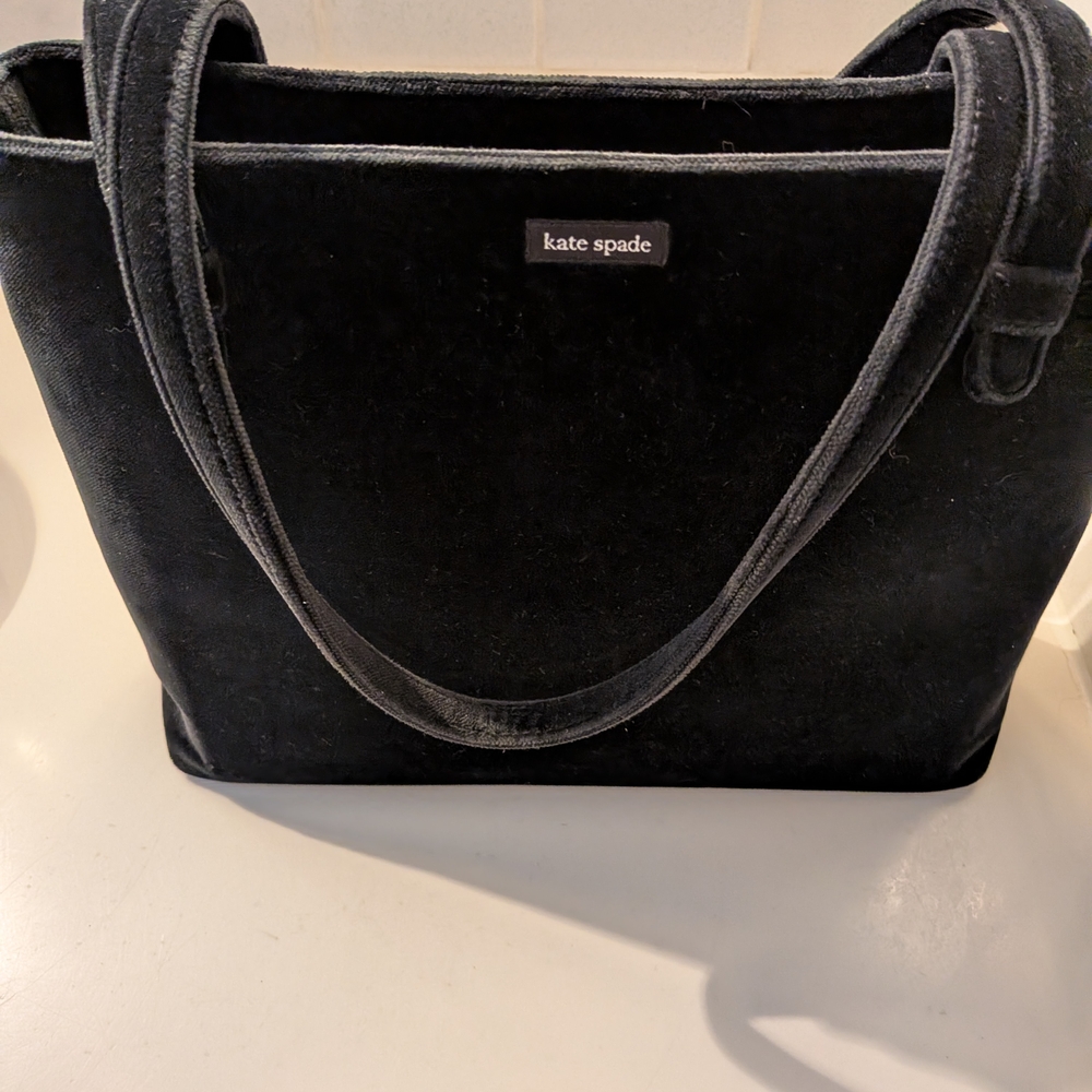 RARE Kate Spade Black Velvet "Original" Large Tote Bag  | Made in ITALY
